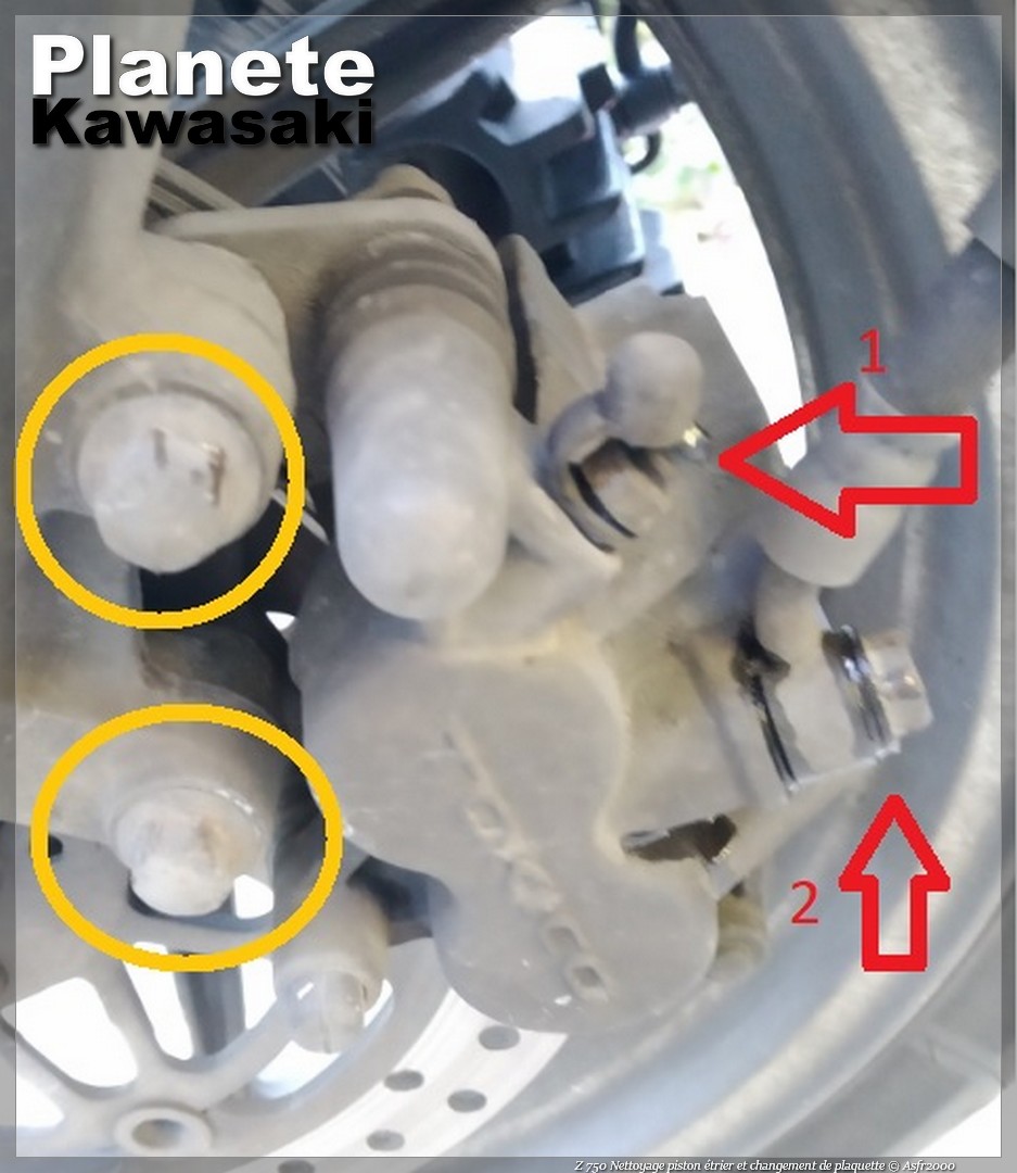 Forum Kawasaki - Z750 - Z1000 - [Tuto Z750S] - Nettoyage piston étrier et  changement de plaquette